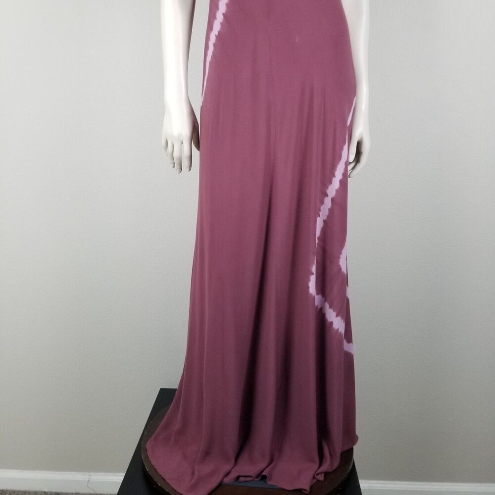 Revolve Blue Life Maroon Tie-Dyed Distressed Ruffle Rayon Maxi Dress Size Small - Picture 6 of 15